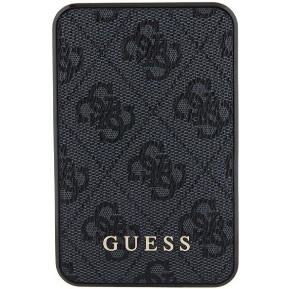 Guess Powerbank 15W GUPB5LP4GEGK 5000mAh fekete 4G bőr fém logó