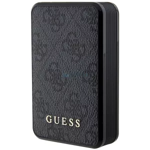 Guess Powerbank 18 W GUPB10DP4GEGK 10 000 mAh fekete 4G bőr és fém logóval