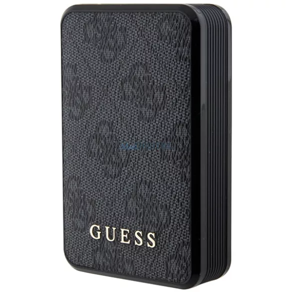 Guess Powerbank 18 W GUPB10DP4GEGK 10 000 mAh fekete 4G bőr és fém logóval
