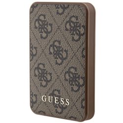   Guess Powerbank 15W GUPB5LP4GEGW 5000mAh barna 4G bőr fém logo