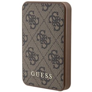 Guess Powerbank 15W GUPB5LP4GEGW 5000mAh barna 4G bőr fém logo