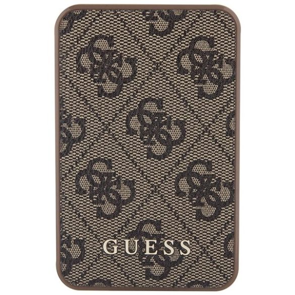 Guess Powerbank 15W GUPB5LP4GEGW 5000mAh barna 4G bőr fém logo