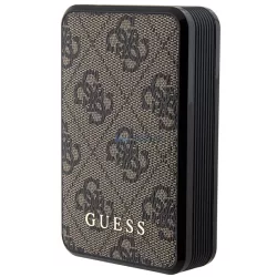   Guess Powerbank 18 W GUPB10DP4GEGW 10 000 mAh barna/brown 4G bőr és fém logóval