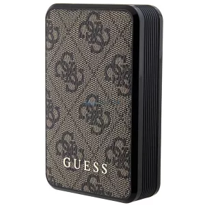 Guess Powerbank 18 W GUPB10DP4GEGW 10 000 mAh barna/brown 4G bőr és fém logóval