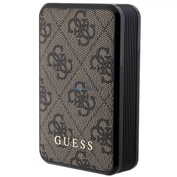 Guess Powerbank 18 W GUPB10DP4GEGW 10 000 mAh barna/brown 4G bőr és fém logóval