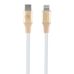   Guess GUCLLALRGDD Ebossed Logo Type-C - Lightning USB kábel 3A 1.5m - arany