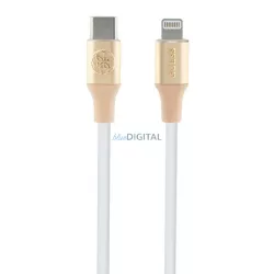   Guess GUCLLALRGDD Ebossed Logo Type-C - Lightning USB kábel 3A 1.5m - arany