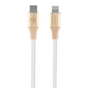 Guess GUCLLALRGDD Ebossed Logo Type-C - Lightning USB kábel 3A 1.5m - arany