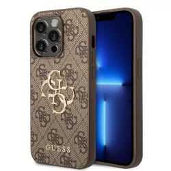   Guess GUHCP15L4GMGBR iPhone 15 Pro 6.1" barna keménytok 4G nagy fém logó