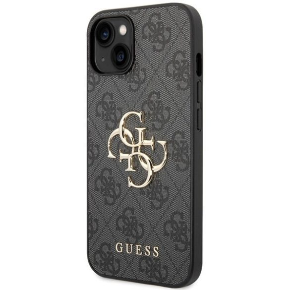 Guess GUHCP15S4GMGGR iPhone 15 / 14 / 13 6.1" szürke keménytok 4G nagy fém logóval