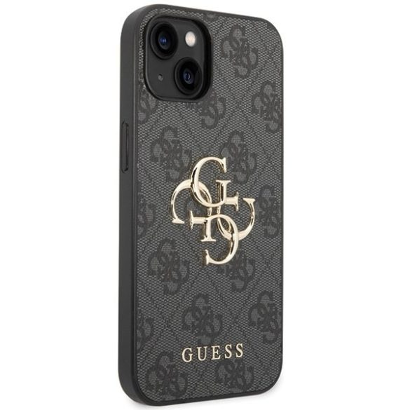 Guess GUHCP15S4GMGGR iPhone 15 / 14 / 13 6.1" szürke keménytok 4G nagy fém logóval