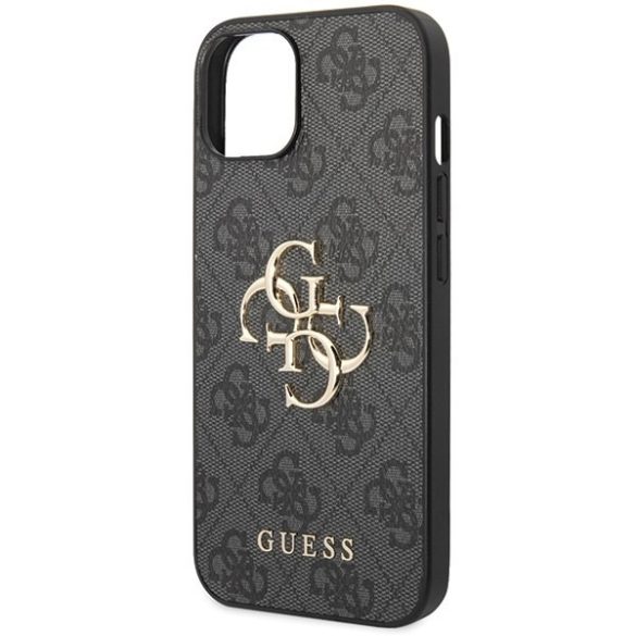 Guess GUHCP15S4GMGGR iPhone 15 / 14 / 13 6.1" szürke keménytok 4G nagy fém logóval