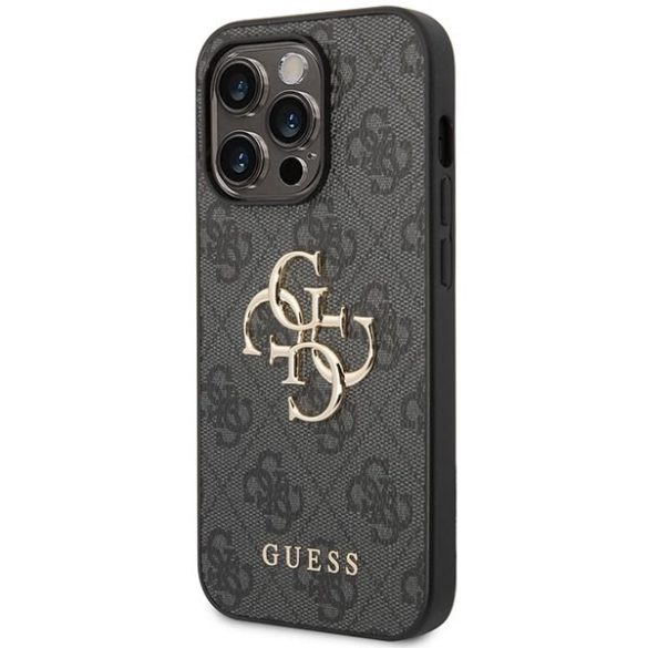 Guess GUHCP15L4GMGGR iPhone 15 Pro 6.1" szürke keménytok 4G nagy fém logóval