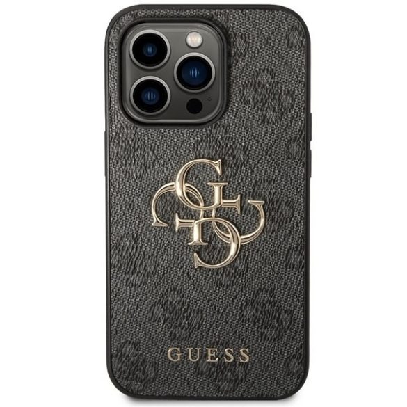 Guess GUHCP15L4GMGGR iPhone 15 Pro 6.1" szürke keménytok 4G nagy fém logóval