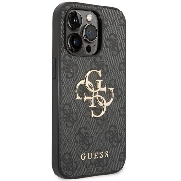 Guess GUHCP15L4GMGGR iPhone 15 Pro 6.1" szürke keménytok 4G nagy fém logóval