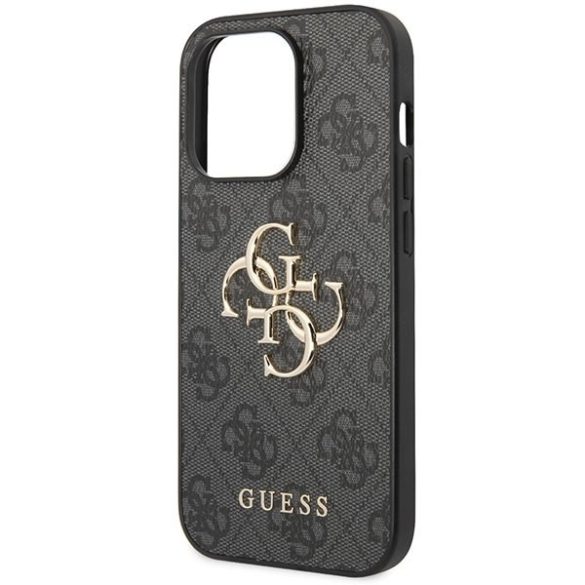 Guess GUHCP15L4GMGGR iPhone 15 Pro 6.1" szürke keménytok 4G nagy fém logóval