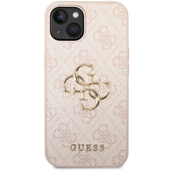 Guess GUHCP15S4GMGPI iPhone 15 6.1" rózsaszín keménytok 4G nagy fém logó