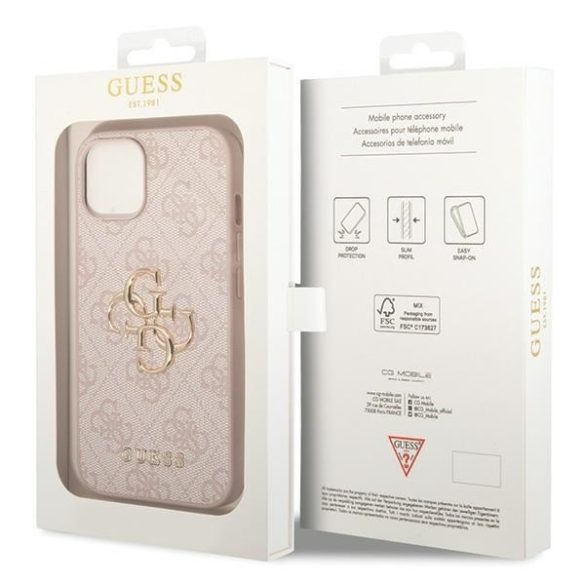 Guess GUHCP15M4GMGPI iPhone 15 Plus / 14 Plus 6,7" rózsaszín keménytok Big Metal Logo