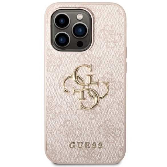 Guess GUHCP15L4GMGPI iPhone 15 Pro 6.1" rózsaszín keménytok 4G Nagy fém logó