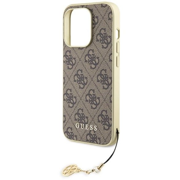 Guess GUHCP15XGF4GBR iPhone 15 Pro Max 6.7" barna keménytok 4G Charms kollekció