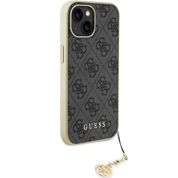 Guess GUHCP15SGF4GGR iPhone 15 / 14 / 13 6.1" szürke keménytok 4G Charms kollekció