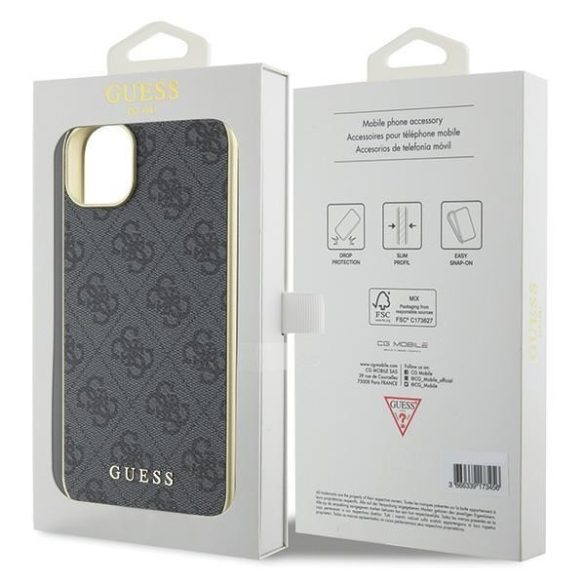 Guess GUHCP15MGF4GGR iPhone 15 Plus / 14 Plus 6.7" szürke keménytok Charms kollekció