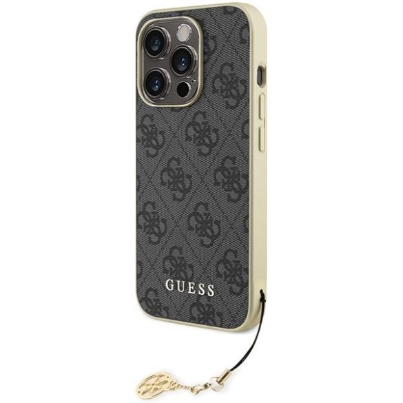 Guess GUHCP15LGF4GGR iPhone 15 Pro 6.1" szürke keménytok 4G Charms kollekció