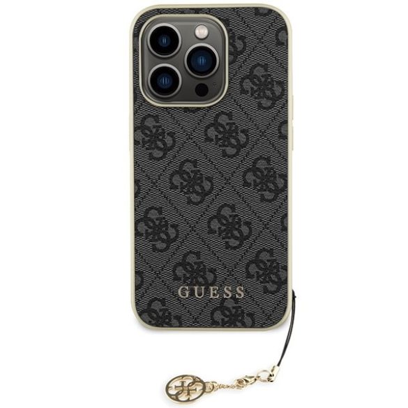 Guess GUHCP15LGF4GGR iPhone 15 Pro 6.1" szürke keménytok 4G Charms kollekció