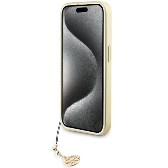 Guess GUHCP15LGF4GGR iPhone 15 Pro 6.1" szürke keménytok 4G Charms kollekció