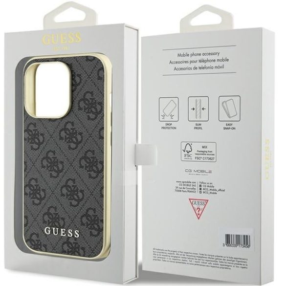 Guess GUHCP15LGF4GGR iPhone 15 Pro 6.1" szürke keménytok 4G Charms kollekció