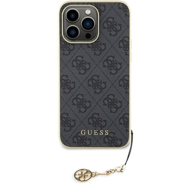 Guess GUHCP15XGF4GGR iPhone 15 Pro Max 6.7" szürke keménytok 4G Charms kollekció