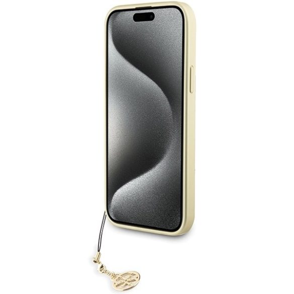 Guess GUHCP15XGF4GGR iPhone 15 Pro Max 6.7" szürke keménytok 4G Charms kollekció