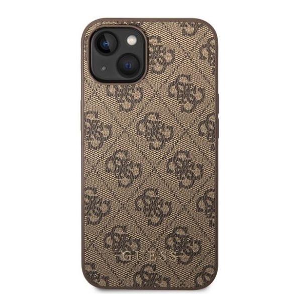 Guess GUHCP15MG4GFBR iPhone 15 Plus / 14 Plus 6.7" barna keménytok fém arany logo