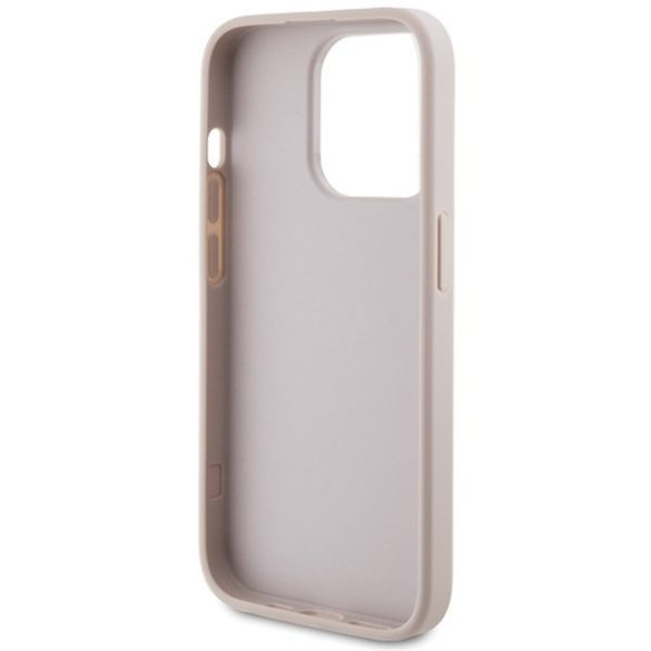 Guess GUHCP15LG4GFPI iPhone 15 Pro 6.1" rózsaszín keménytok 4G fém arany logóval
