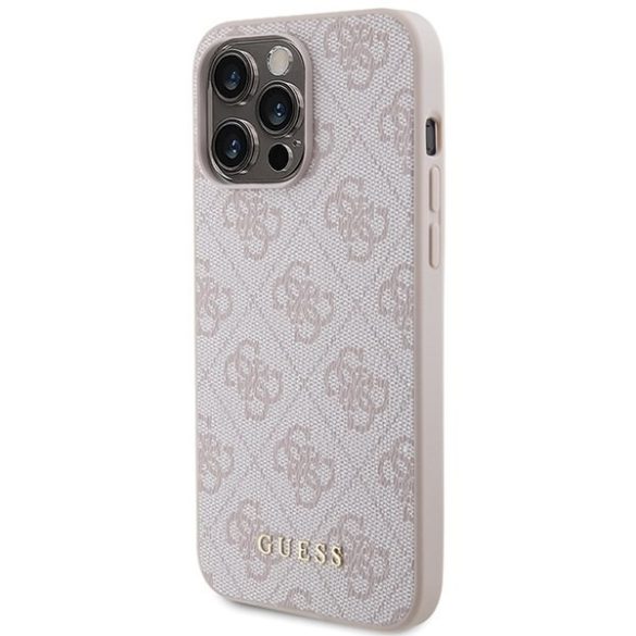 Guess GUHCP15XG4GFPI iPhone 15 Pro Max 6.7" rózsaszín keménytok 4G fém arany logóval