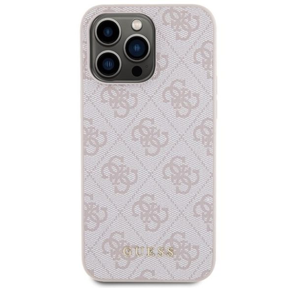 Guess GUHCP15XG4GFPI iPhone 15 Pro Max 6.7" rózsaszín keménytok 4G fém arany logóval