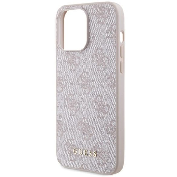 Guess GUHCP15XG4GFPI iPhone 15 Pro Max 6.7" rózsaszín keménytok 4G fém arany logóval