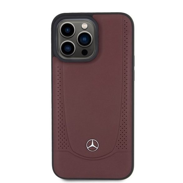 Mercedes MEHCP15LARMRE iPhone 15 Pro 6.1" piros keménytok bőr Urban Bengale