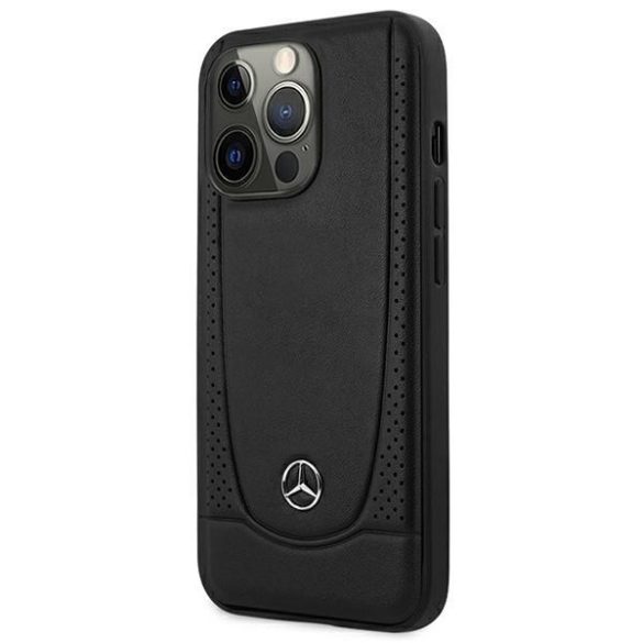 Mercedes MEHCP15LARMBK iPhone 15 Pro 6.1" fekete bőr keménytokban Urban