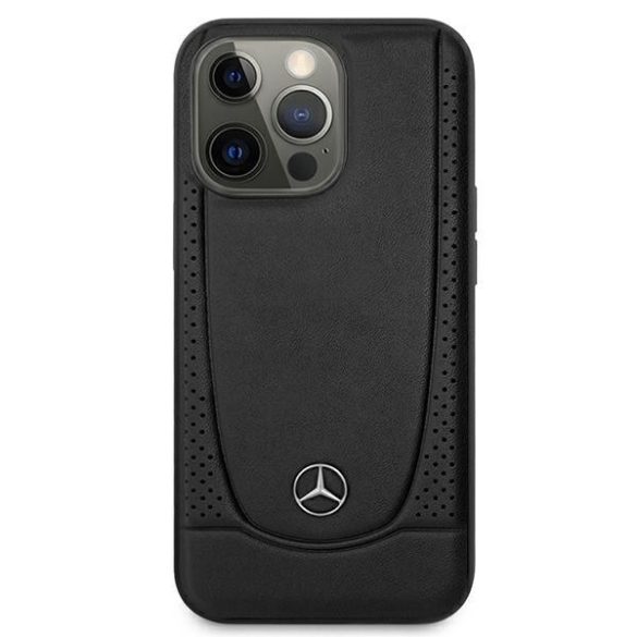 Mercedes MEHCP15LARMBK iPhone 15 Pro 6.1" fekete bőr keménytokban Urban