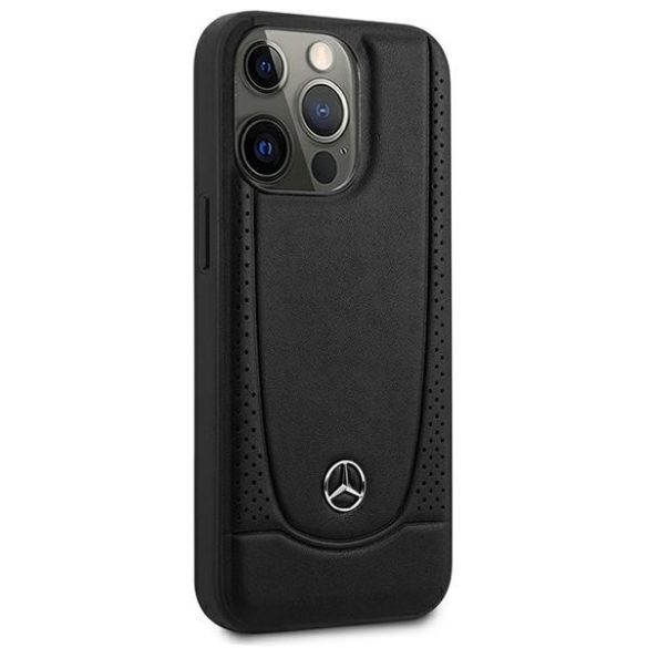 Mercedes MEHCP15LARMBK iPhone 15 Pro 6.1" fekete bőr keménytokban Urban