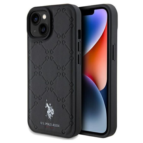 US Polo USHCP15SPYOK iPhone 15 6.1" fekete Yoke Pattern (minta) tok