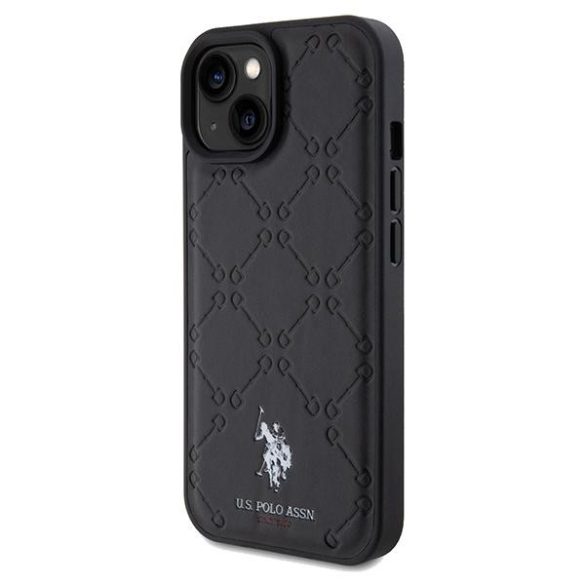 US Polo USHCP15SPYOK iPhone 15 6.1" fekete Yoke Pattern (minta) tok