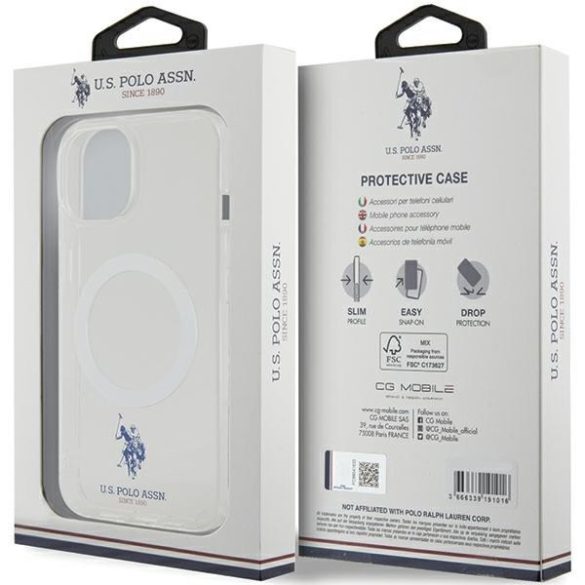 US Polo USHMP15SUCIT iPhone 15 6.1" átlátszó MagSafe tok