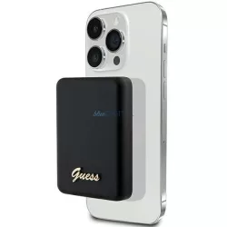   Guess 15 W-os indukciós powerbank GUPBM5ALGSGK 5000 mAh fekete/black MagSafe Metal Script Logo