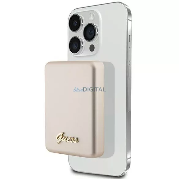 Guess 15 W-os indukciós powerbank GUPBM5ALGSGD 5000 mAh arany/arany MagSafe Metal Script Logo