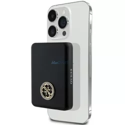   Guess 15 W-os indukciós powerbank GUPBM5AL4DMK 5000 mAh fekete/black MagSafe 4G, strasszos fém logóval