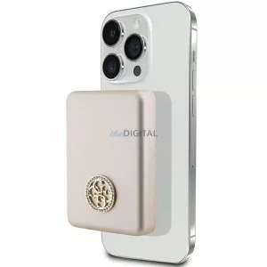 Guess 15 W-os indukciós powerbank GUPBM5AL4DMD 5000 mAh arany/arany MagSafe 4G Strassed Metal Logo
