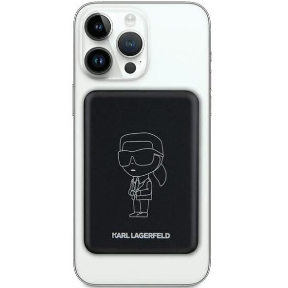 Karl Lagerfeld Powerbank indukciós KLPBM5KIOTTGK 5000mAh fekete NFT Outline ikonikus MagSafe NFT Outline ikonikus MagSafe