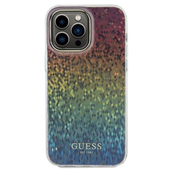 Guess GUHCP13LHDECMI iPhone 13 Pro / 13 sokszínű keménytok IML Facettált tükör diszkó irizáló tükör IML